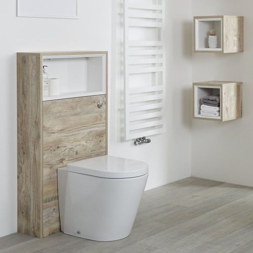 Meuble Wc Avec Wc À Poser ? 60 Cm ? Chêne Foncé - Hoxton