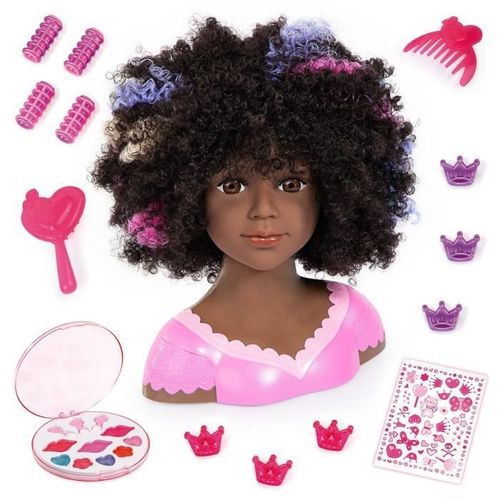 Tete A Coiffer Bayer Design - Charlene - Super Model Cheveux Bouclés Avec Maquillage