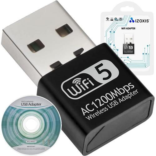 Clé USB WiFi Izoxis Adaptateur USB sans fil 1200 Mbps 2.4G & 5.8G