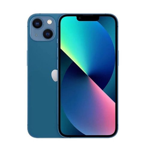 Vitre Arrière Iphone 13 - Bleu + Logo