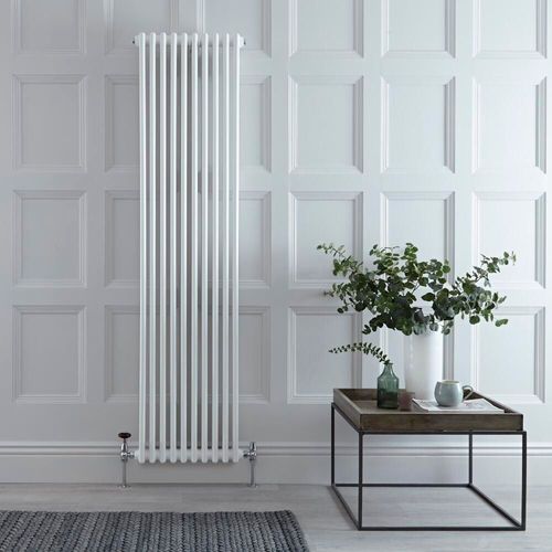 Radiateur vertical style fonte ? Blanc ? 180 cm x 47 cm ? Triple rangs ? Windsor