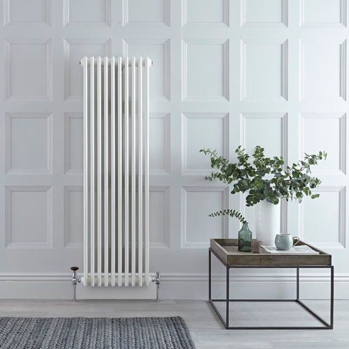 Radiateur vertical style fonte ? Blanc ? 150 cm x 47 cm ? Triple rangs ? Windsor