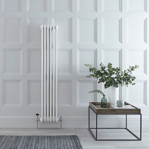 Radiateur vertical style fonte ? Blanc ? 150 cm x 20 cm ? Triple rangs ? Windsor