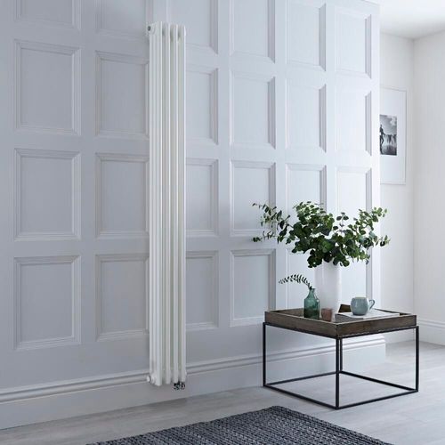 Radiateur électrique vertical style fonte triple rang ? Blanc ? 180 cm x 20 cm - Windsor