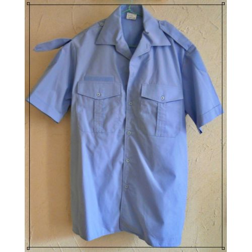 Chemise Militaire Bleu Manches Courtes - Taille 38