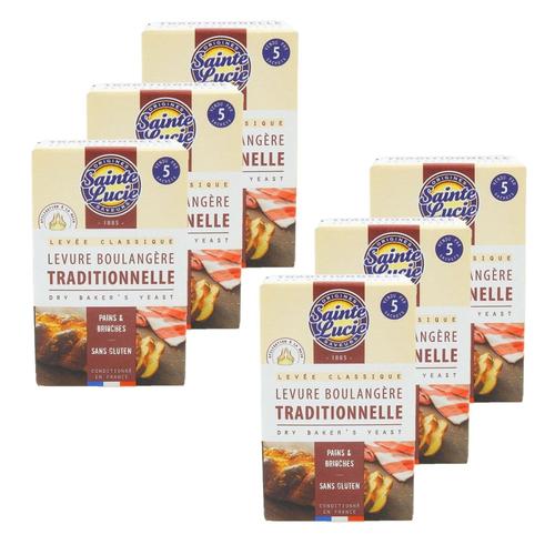 Lot 6x Levure Boulangère Traditionnelle - 5 Sachets - Boîte 40g