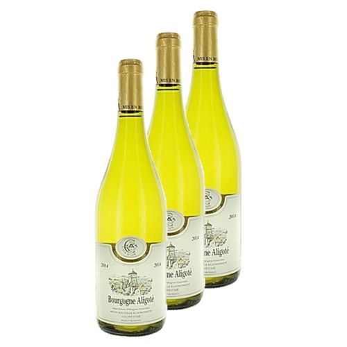 Lot 3x Vin Blanc Bourgogne Aligoté Aop - Bouteille 750ml
