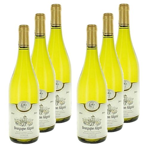 Lot 6x Vin Blanc Bourgogne Aligoté Aop - Bouteille 750ml