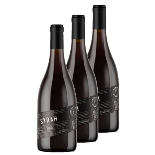 Lot 3x Vin Rouge Pays D'oc Syrah Igp - Bouteille 750ml