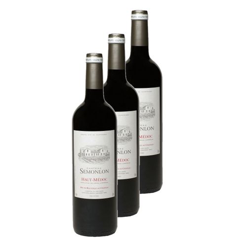 Lot 3x Vin Rouge Haut Médoc Aoc - Bouteille 750ml