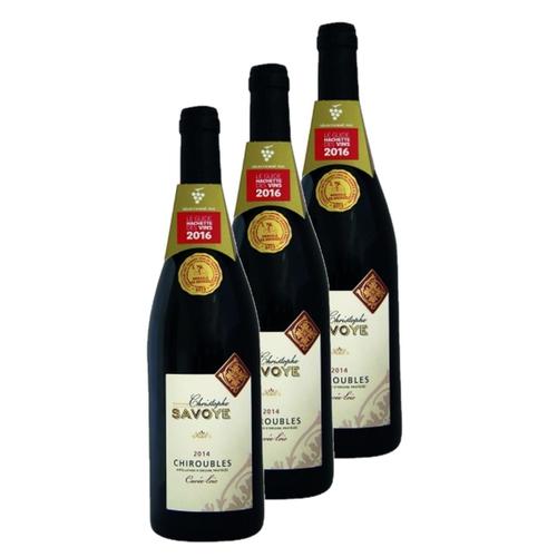 Lot 3x Vin Rouge Beaujolais Chiroubles Aop/ Hve - Bouteille 750ml