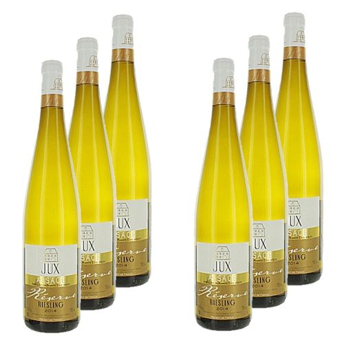 Lot 6x Vin Blanc Alsace Réserve Riesling Aop - Bouteille 750ml