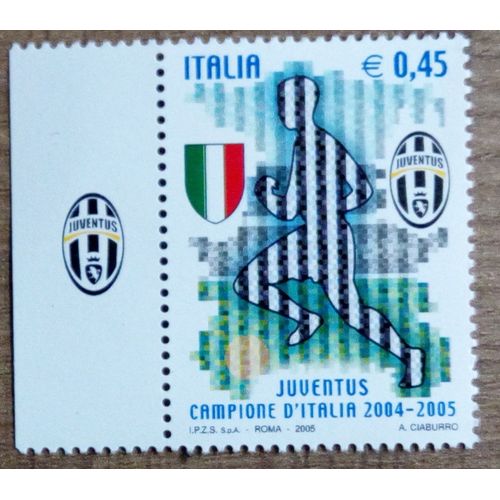 Timbre Italie 2005 Neuf - Juventus Championne D'italie 2004-2005