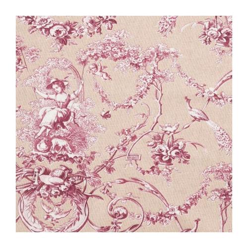 Toile De Jouy Coton Ludivine Fond Rose Poudré [Au Demi-Mètre]