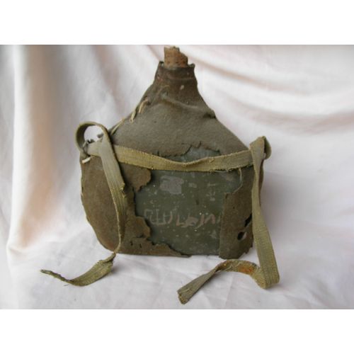 Ww2 France Gourde Francaise M35 Avec Reste De Sangle Housse Et Bouchon