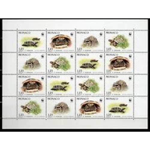 Monaco 1991 - Tortues Wwf Yvert 1805/1808 Neufs** Luxe - Feuille Entière Non Pliée