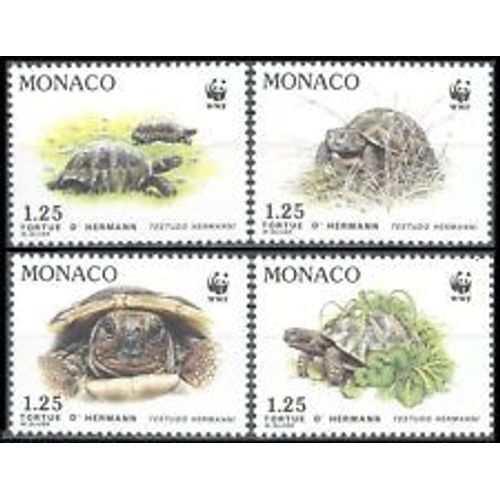 Monaco 1991 - Tortues Wwf Yvert 1805/1808 Neufs** Luxe