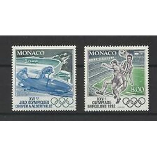 Monaco 1992 - Jeux Olympiques Yvert 1811/1812 Neufs** Luxe