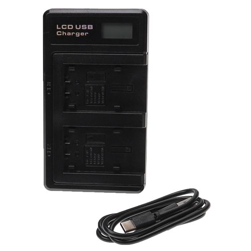 vhbw Chargeur double compatible avec Panasonic HC-V707, HDC-HS60, HDC-HS80, HDC-SD40, HDC-SD66, HDC-SD60 caméra caméscope action-cam - Station