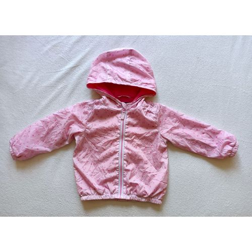 Veste Coupe Vent Rose A Capuche. Etoiles. In Extenso. Taille 9 Mois. 74 Cm