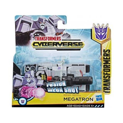 Coffret Transformers Cyberverse : Char Megatron 12 Cm - Set Robot Transformable Fusion Mega Shot Et 1 Carte Offerte - Nouveaute