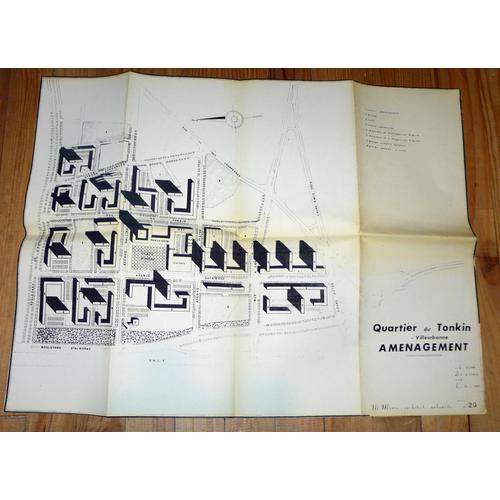 Villeurbanne, Plan D'aménagement Du Quartier Du Tonkin , Marin Architecte, Le 20 Février 1963