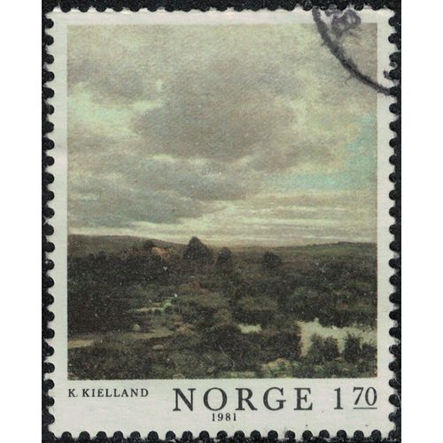 Norvège 1981 Oblitéré Used Paysage Peinture De Kitty Lange Kielland Artiste Peintre Y&t No 804 Su