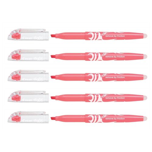 Pilot Lot De 5 Surligneurs Frixion Light Natural Pointe Biseautée Rouge