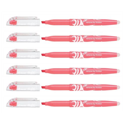 Pilot Lot De 6 Surligneurs Frixion Light Natural Pointe Biseautée Rouge