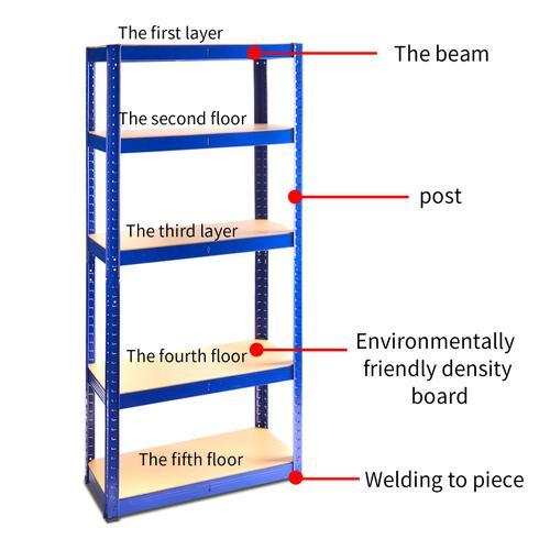 Étagère Charge Lourde Meuble De Rangement En Acierrayonnage De Garage Système De Stockage 4 Tablettescapacité De 875 Kg Résistant Clipsable Bleu 900 X 400 X 1800mm Wedyvko