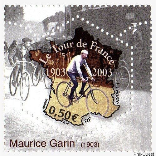 France 2003, Tres Beau Timbre Neuf** Luxe Yvert 3582, Centenaire Du Tour De France, Maurice Garin, 1er Vainqueur.