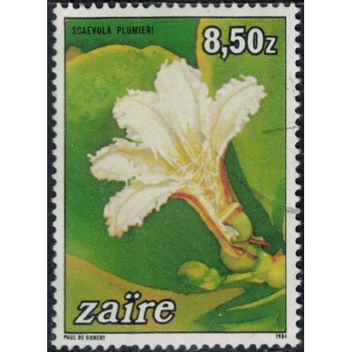Zaïre 1984 Oblitéré Used Fleur Scaevola Plumieri Y&t Cd 1164 Su