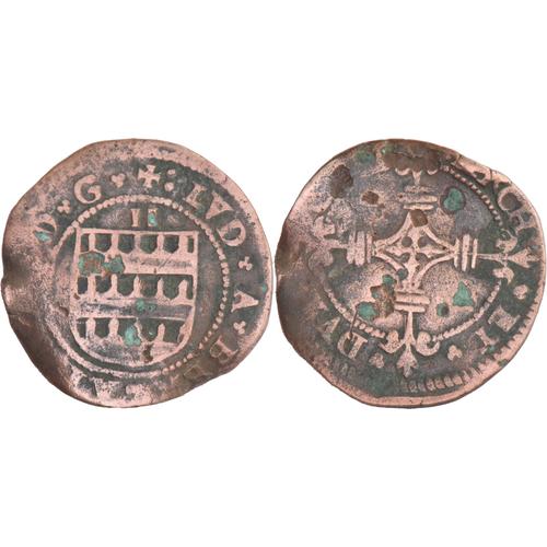 France - Féodale - Evêché De Cambrai - 1570-1596 - Double Denier - Louis De Berlaimont - 06-119