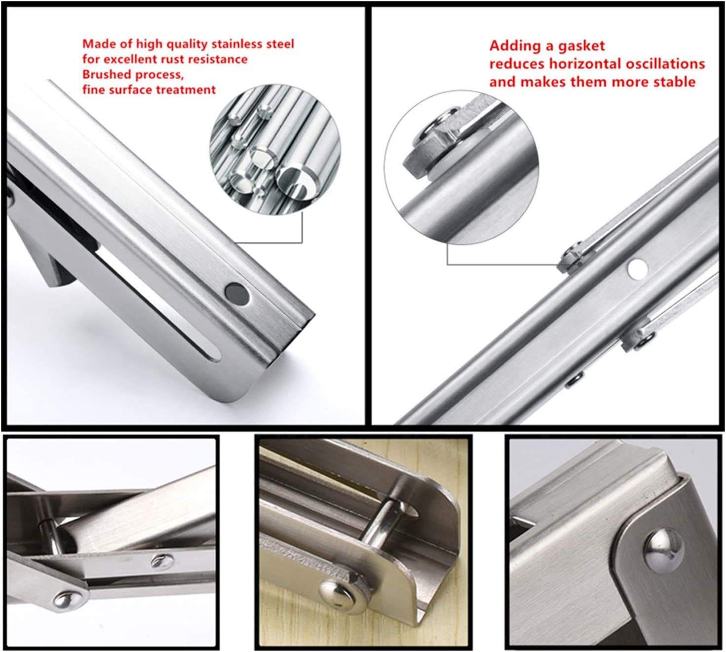 Support Mural 400mm 2 Consoles Murales Pliantes Acier - 40 Cm - Support Étagère/Bureau Rangement Mural Pliable