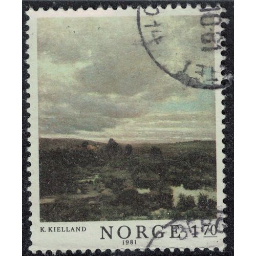 Norvège 1981 Oblitéré Used Paysage Peinture De Kitty Lange Kielland Artiste Peintre Y&t No 804 Su