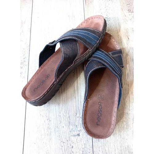 Chaussures Homme Sandales Ouvertes En Cuir Marron Neosoft 42 Pantoufles - Portée 1 Fois - Envoi Très Rapide Et Soigne.