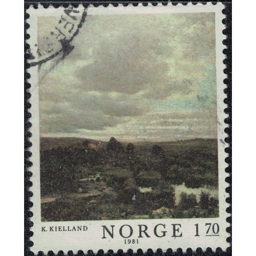 Norvège 1981 Oblitéré Used Paysage Peinture De Kitty Lange Kielland Artiste Peintre Y&t No 804 Su