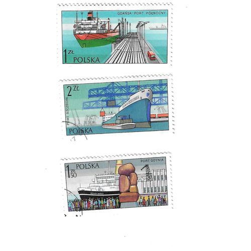 Polska - Lot De 3 Timbres Oblitérés Pologne - Ports