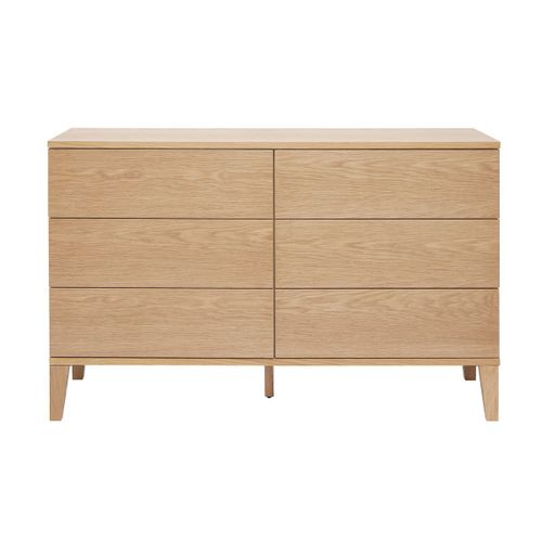 Commode 6 Tiroirs En Bois Clair L120 Cm Freddy