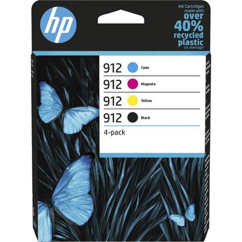HP 912 (6ZC74AE) - Pack de 4 cartouches d'encre originales - Noir, cyan, magenta, jaune