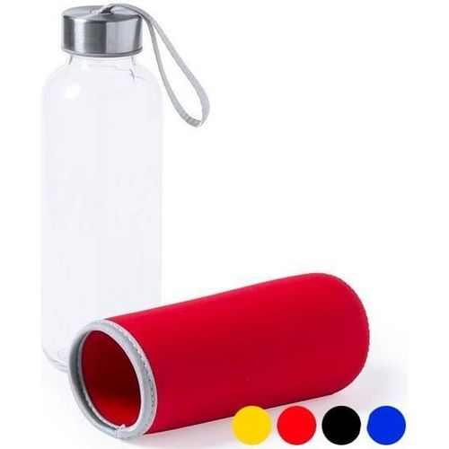 Bouteille En Verre À Étui Et Poignée De Transport - Bouteille D'eau Ou Jus En Verre Couleur - Orange