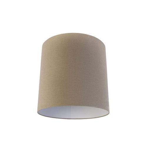 Qazqa Stoffen Lampenkap Lichtbruin 40/40/40 , Rond / Cylindrique