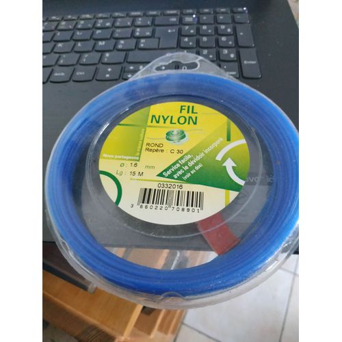 fil nylon rond diamétre 1.6mm 15 m de long