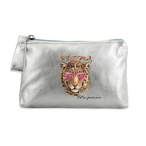 Trousse argent maquillage stylo pochette tigre be cool