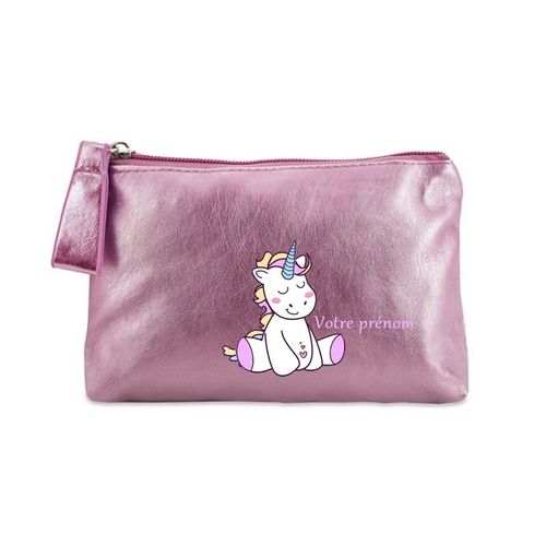 Porte monnaie rose pochette licorne enjoy