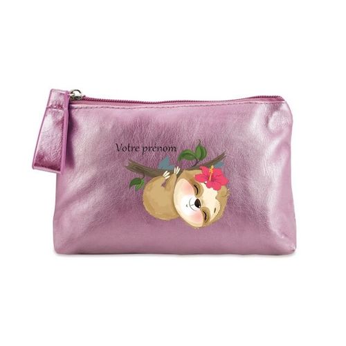 Porte monnaie rose pochette paresseux syle kawaii