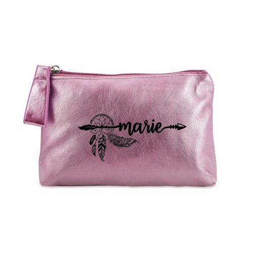 Porte monnaie rose pochette prenom dreamcathcher