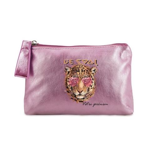 Porte monnaie rose pochette tigre be cool