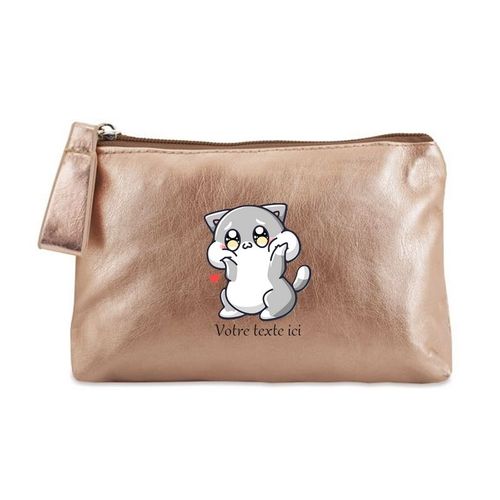 Porte monnaie dore pochette chat style kawaii