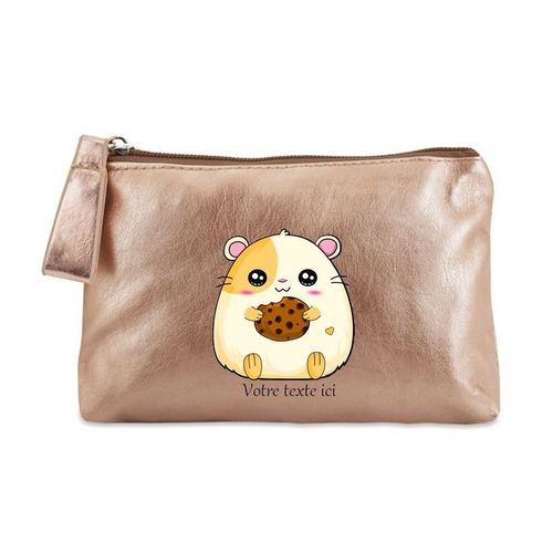 Porte monnaie dore pochette hamster facon kawaii